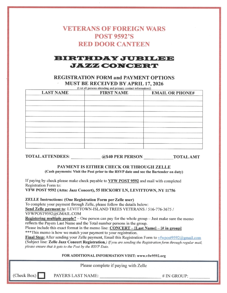 Concert Registration Form